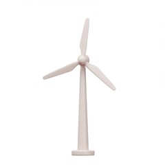 White Minimalist Wind Turbine 3D Model