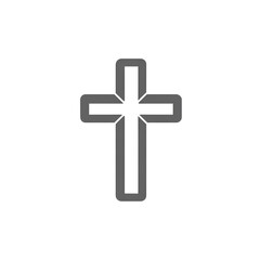 black and white cross on white background