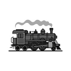 steam locomotive isolated on white