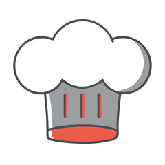 Chef Hat Icon in Minimalistic Style  
