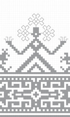 Obraz premium Embroidery scheme. Slavic ethnic motifs. Embroidery for decorating folk costumes and household items. Russian embroidery, Folk embroidery. Embroidery scheme