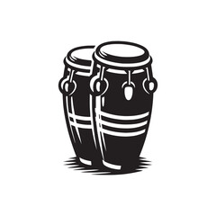Tropical Beats: A Dynamic Collection of Conga Vector Silhouettes Celebrating the Iconic Shape, Vibrant Rhythms, and Cultural Energy of This Timeless Hand Drum Instrument.

