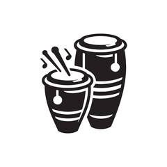 Tropical Beats: A Dynamic Collection of Conga Vector Silhouettes Celebrating the Iconic Shape, Vibrant Rhythms, and Cultural Energy of This Timeless Hand Drum Instrument.

