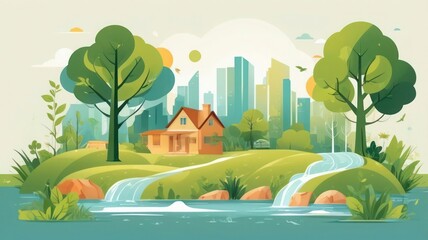 Naklejka premium Eco-Friendly Sustainable Living