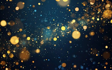 Abstract dark blue background with golden triangular elements