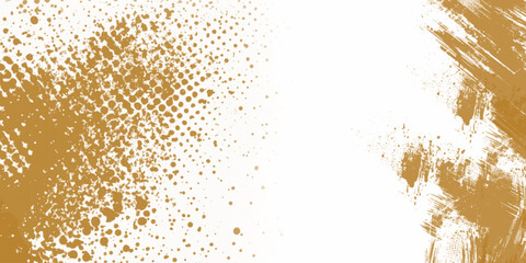 Vector modern paintbrush grunge with halftone dots pattern texture