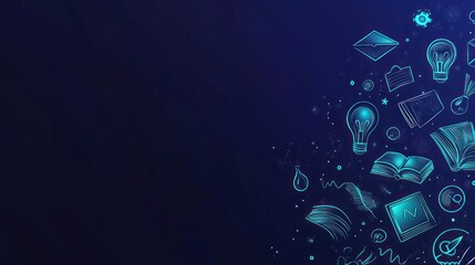 Abstract graphic design with translucent educational icons