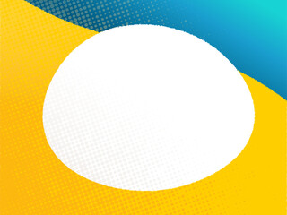 青と黄色の爽やかなアブストラクトフレームのコピースペース背景透過ベクターイラスト背景　

