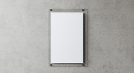Mockup poster frame on concrete wall for artwork display and presentation template design