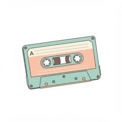 Obraz premium Pastel Vintage Cassette Tape Illustration