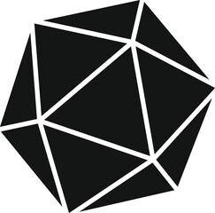 Polyhedral Dice Set Silhouette, 20 sided dice Silhouette D20 Dice Isometric SVG, Dnd dice Svg, D4, D6, D8, D10, D12, D20,