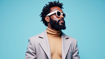 Fototapeta premium Stylish Black Man Posing In Studio