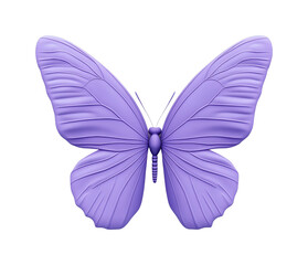 Vibrant purple butterfly with detailed wings, cut out - stock png.