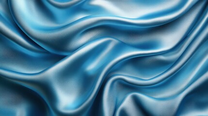 Obraz premium Abstract rippled blue fabric design with luxurious folds and textures