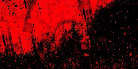 Black and red abstract grunge texture with halftone dots, black, vintage