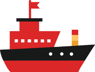 Seafaring Voyage: A bold, stylized illustration of a cargo ship navigating the sea, showcasing its robust structure and nautical design.