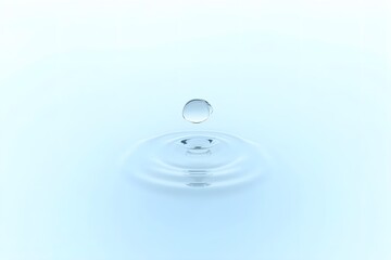 Single Fresh Water Droplet with Reflections, Isolated for Easy Use