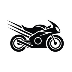 sportbike motorcycle icon speed lines vector art silhouette