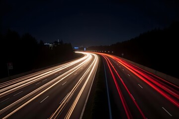 Obraz premium Expressway in Motion – Dynamic Highway Lights Creating Artistic Patterns