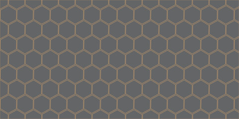 Seamless honeycomb metal texture in geometric pattern with yellow and orange tones
