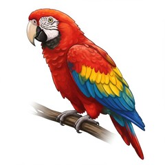 Obraz premium Scarlet Macaw Perched on Branch