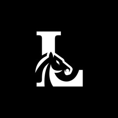 letter L horse logo