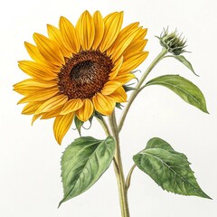 Naklejka premium sunflower isolated on white background