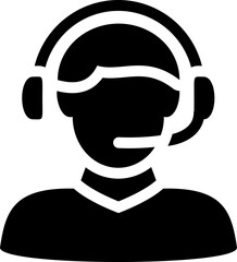 Customer support representative icon. Silhouette icon.