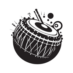 Rhythmic Tradition: A Dynamic Collection of Mridangam Vector Silhouettes Showcasing the Unique Shape, Deep Sound, and Cultural Significance of This Classical Indian Percussion Instrument.
