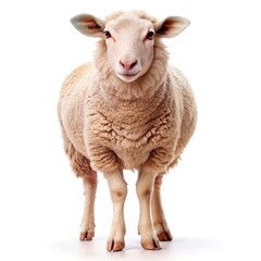Obraz premium Sheep Farm Animal Isolated on White Background for Display Generative AI