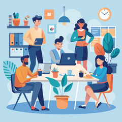 Future City Concept with Bioluminescent Trees, Automated Vehicles, and AI-Powered Systems &ndash; Hyper-Detailed Cyberpunk Style Vector Graphic