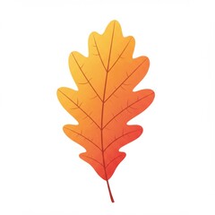 Fototapeta premium Orange and Yellow Autumn Leaf Illustration on White
