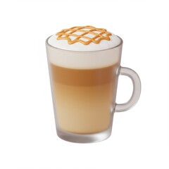 Caramel Latte in a Clear Glass Mug