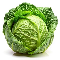 Fototapeta premium Fresh Cabbage Isolated on a White Background for Culinary Use Generative AI
