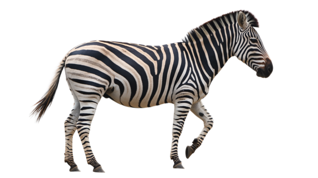 Zebra isolated on transparent background