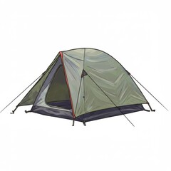 Green and Grey Camping Tent Illustration