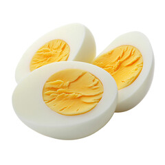 Halved boiled eggs PNG on a transparent background 