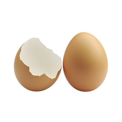 Cracked egg displaying new life beginning PNG on a transparent background 
