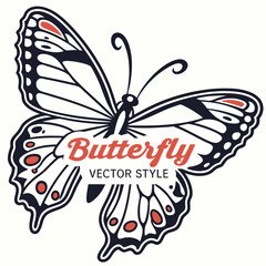 Adobe Illustrator Artwork Streetwear Design. Flat Concept with Butterfly Vector .