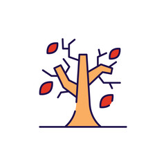 Dead Trees icon design with white background stock illustration