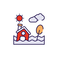 Flood icon design with white background stock illustration