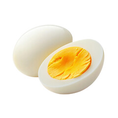 Soft boiled egg with bright golden yolk on display PNG on a transparent background 