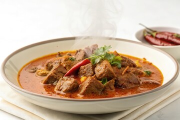 Delicious Beef Curry Served Hot With Spices and Herbs Generative AI