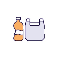 Obraz premium Plastic Waste icon design with white background stock illustration