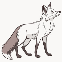 Obraz premium Stylized fox standing gracefully against a neutral background