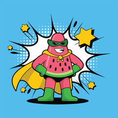 National Watermelon Day Vector Set – Flat Summer Icons, Food Truck, Characters, Patterns, and Funny Creative Illustrations in Solid Colors for Stickers, Posters, and T-Shirts