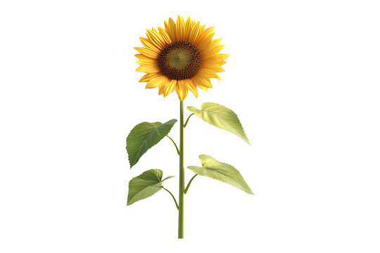 beautiful sunflower isolated on transparent background.