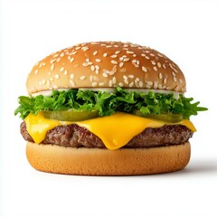Cheeseburger isolated on white background