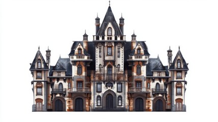 Obraz premium A stunning vintage mansion with intricate details, perfect for historical architecture lovers and design enthusiasts.