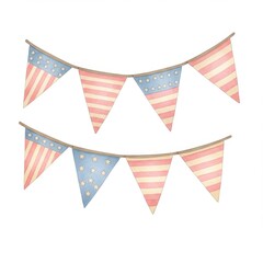 Obraz premium Patriotic Bunting Watercolor Illustration